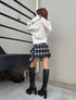 チェックシャツドッキングツイルショートパンツ