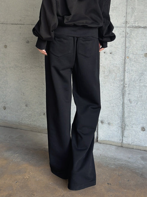 ハートロゴ裏毛ワイドパンツ