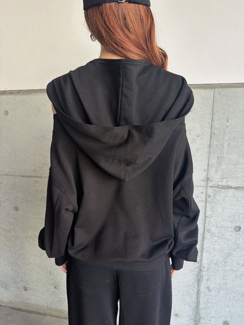 ハートロゴオフショル裏毛トップス