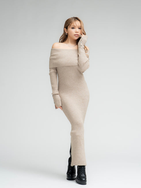 2WAYロングニットワンピース