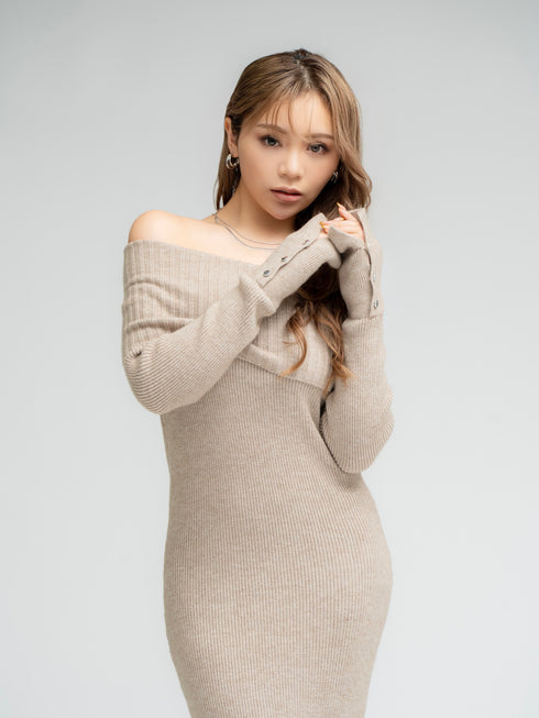 2WAYロングニットワンピース