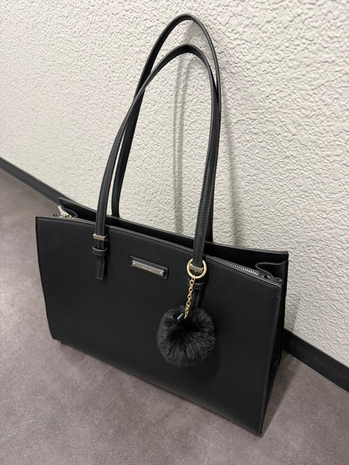 ポーチ付フェイクレザートートバッグ