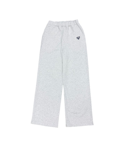 ハートロゴ裏毛ワイドパンツ