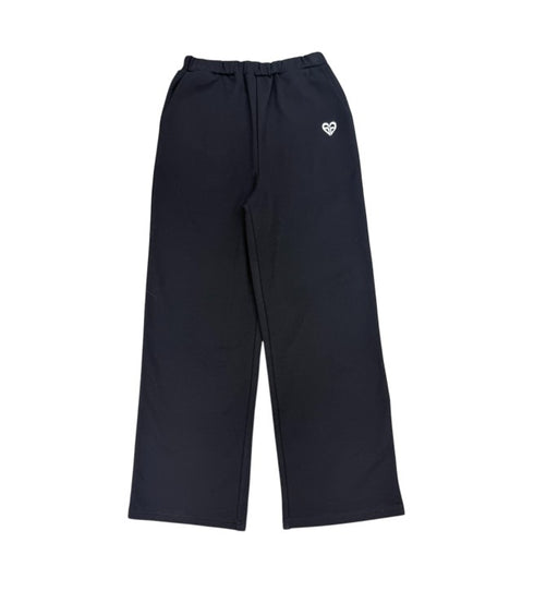 ハートロゴ裏毛ワイドパンツ