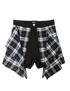 チェックシャツドッキングツイルショートパンツ