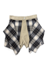 チェックシャツドッキングツイルショートパンツ