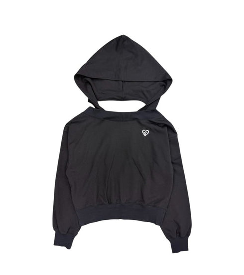 ハートロゴオフショル裏毛トップス