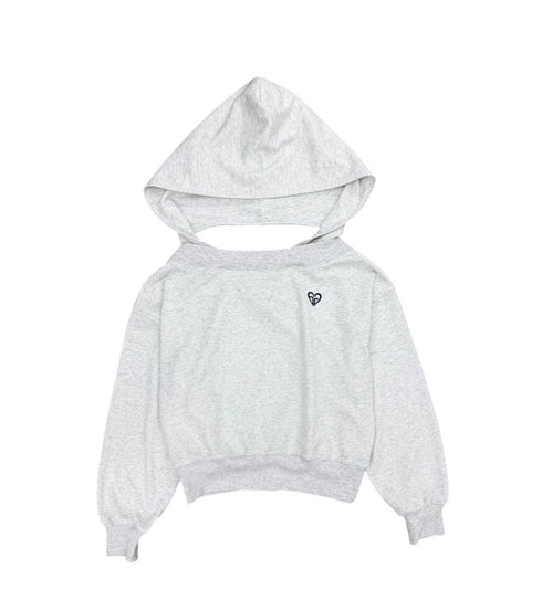 ハートロゴオフショル裏毛トップス