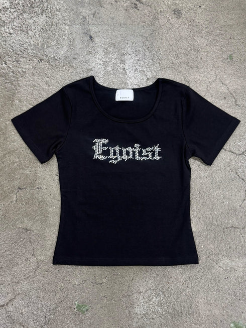 ラインストーンロゴTシャツ