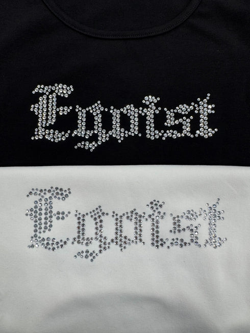 ラインストーンロゴTシャツ