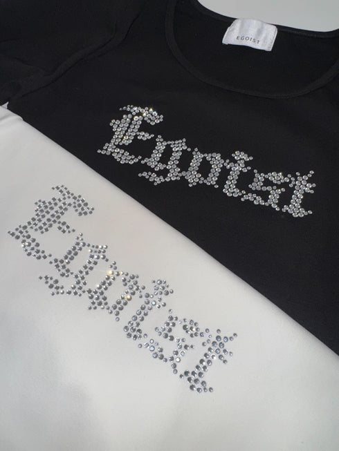 ラインストーンロゴTシャツ