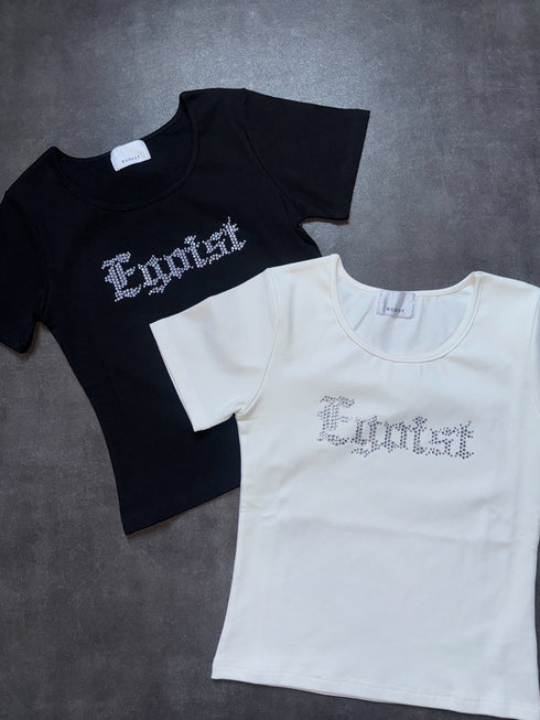 ラインストーンロゴTシャツ