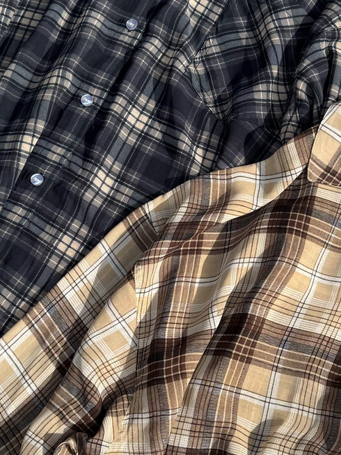 チェック柄シアーオーバーシャツ