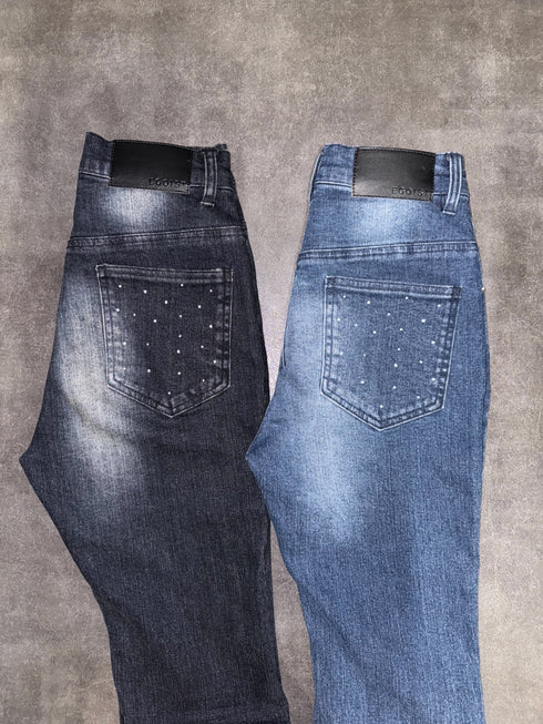 裾レースアップフレアパンツ