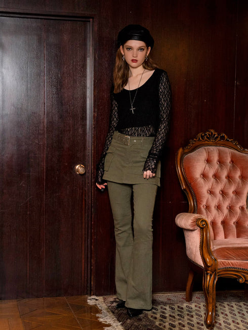 スカートドッキングフレアパンツ