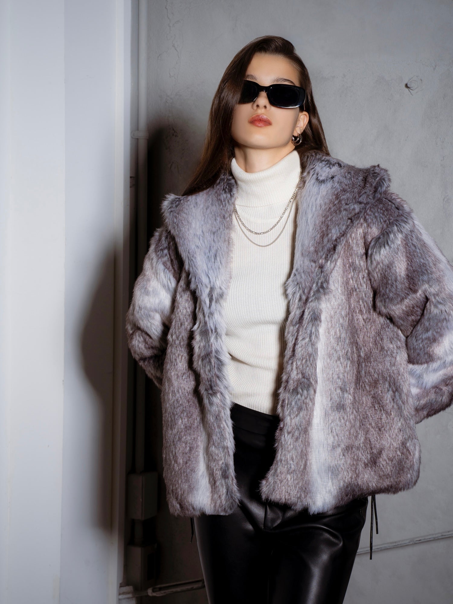 【超希少】AMBRA ANSELMI 染色加工　ラビットファーコート　ロング丈 超希少】AMBRA ANSELMI 染色加工 ラビットファーコート ロング丈